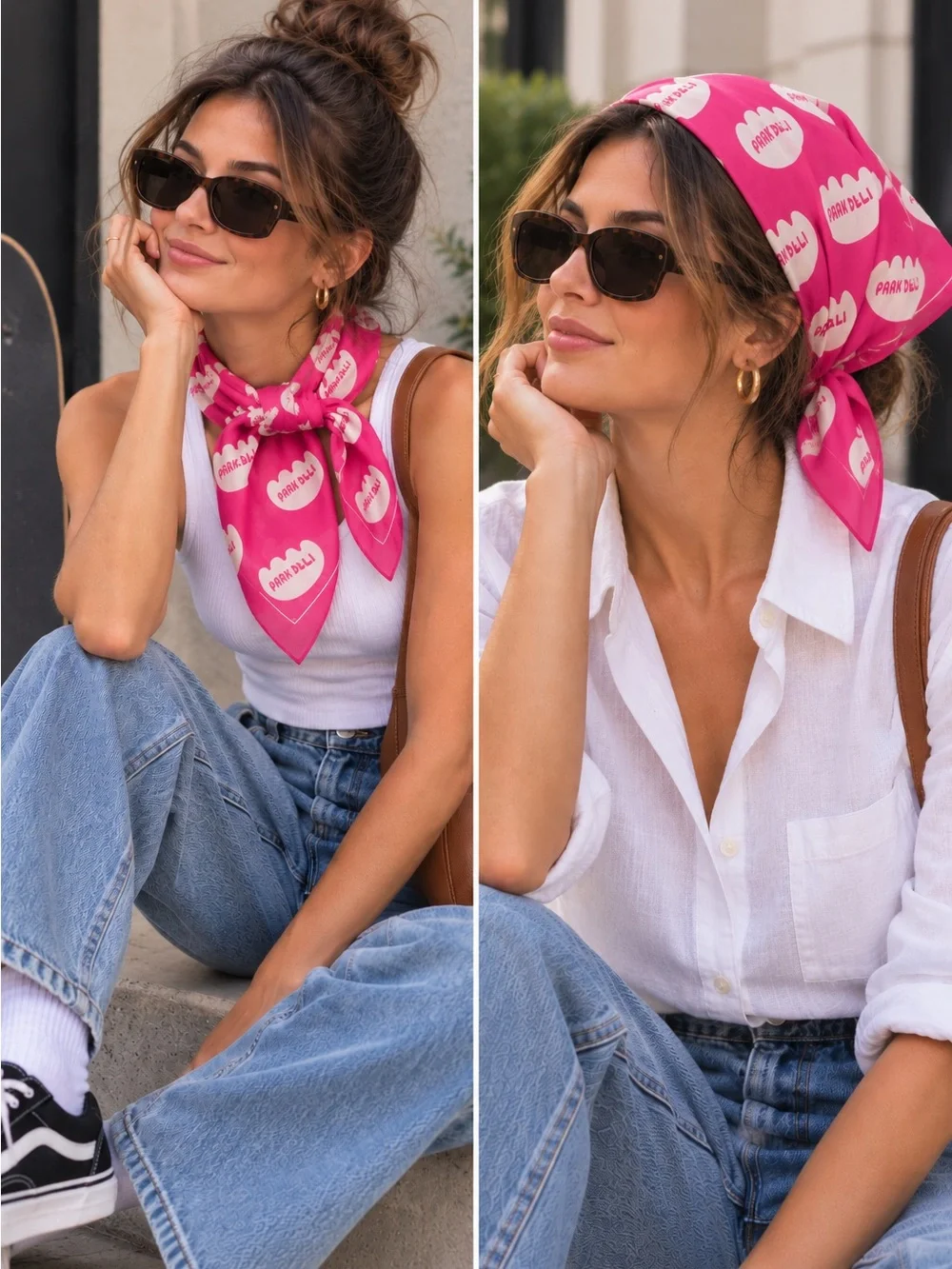 Park Deli Pink Bandana Scarf Brooklyn Skate Streetwear Kawaii Graphic Y2K
